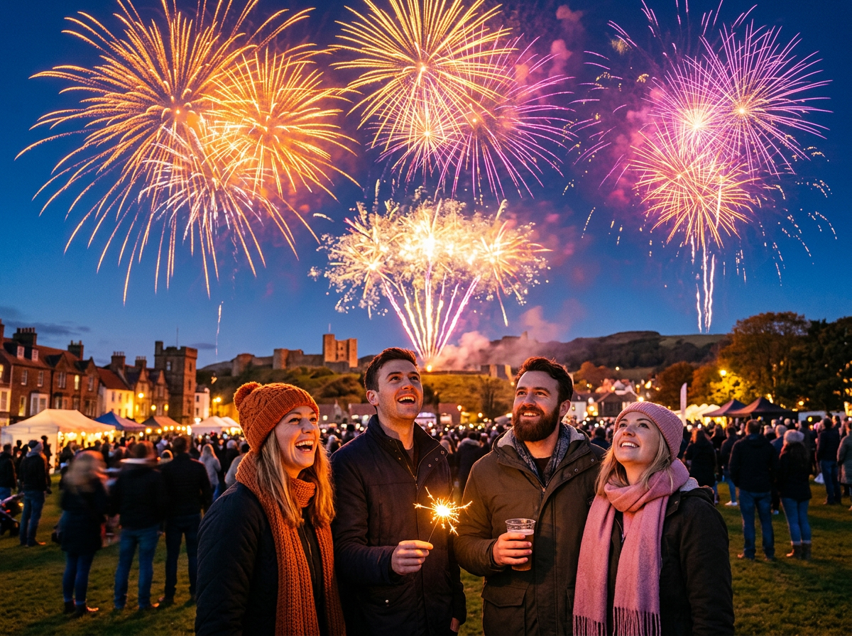 Friends enjoying fireworks